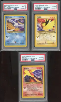 Sequential PSA 10 Zapdos Moltres Aarticuno Black Star AOKI Error Pokemon - Image 1