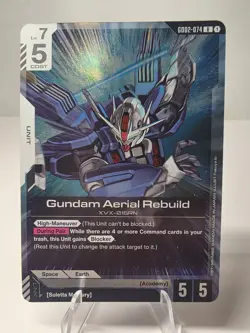 Gundam Card Game Gundam Aerial Rebuild Rare Dual Impact GD02-074 R - Image 1