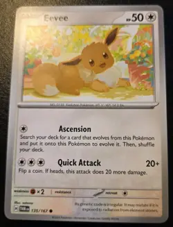 Eevee 135/167 Common Scarlet & Violet: Twilight Masquerade Pokemon TCG - Image 1