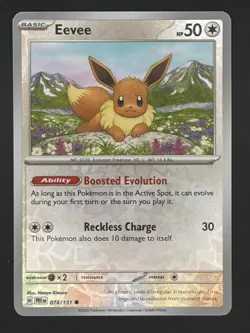 Eevee 074/131 Common Prismatic Evolutions Pokemon Reverse Holo Near Mint - Image 1