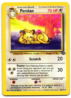 Persian 42/64 - Jungle Uncommon Pokemon TCG - MP Card - Image 1