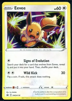 EEVEE SWSH118 PROMO SWSH BLACK STAR COSMOS HOLO Pokemon NEAR MINT - Image 1