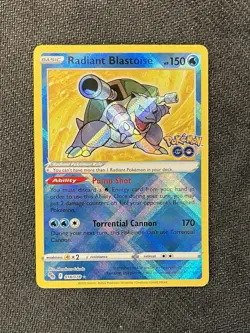 Pokemon Radiant Blastoise 018/078 Pokemon GO Radiant Rare Holo Near Mint - Image 1