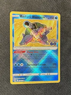 Pokemon Radiant Blastoise 018/078 Pokemon GO Radiant Rare Holo Near Mint - Image 3
