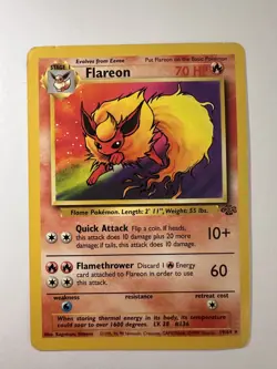 Pokemon TCG Flareon 19/64 Non Holo Jungle Set MP - Image 1