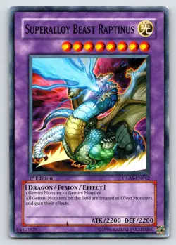 Yu-Gi-Oh! TCG SUPERALLOY BEAST RAPTINUS GLAS-EN042 1ST EDITION - Image 1