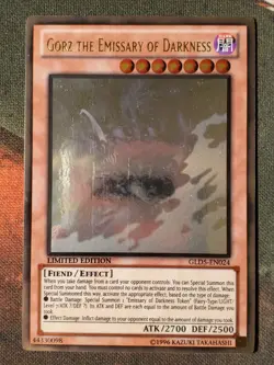 Yugioh Gorz the Emissary of Darkness GLD5-EN024 Ghost Gold Rare Limited Ed VLP - Image 1
