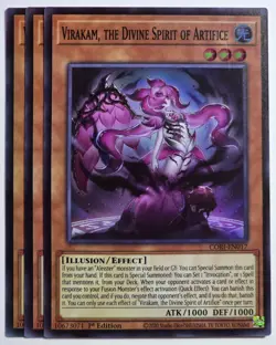 Yugioh x3 Virakam, the Divine Spirit of Artifice CORI-EN017 Super Rare 1st Ed - Image 1