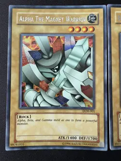 YUGIOH MAGNET WARRIOR SET ALPHA BETA GAMMA DOR-001-002-003 PROMO NM - Image 2
