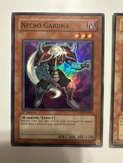 YuGiOh Necro Gardna Super Rare 1st Edition TAEV-EN012 x3 - (2) 1st Ed/(1) Unlim - Image 3