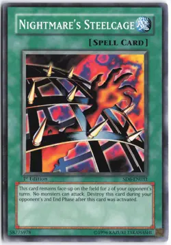 Yugioh - Nightmare's Steelcage SD6-EN031 1st Edition - Structure Deck: Spellcast - Image 1