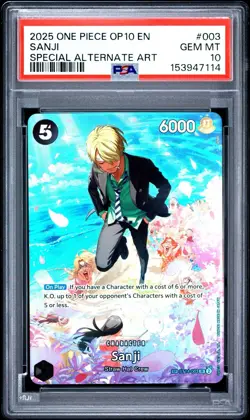 2025 ONE PIECE OP10-ROYAL BLOOD SPECIAL ALTERNATE ART #003 SANJI PSA 10 - Image 1