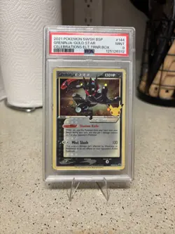 2021 Pokemon Greninja Gold Star Celebrations ETB Promo #144 PSA 9 - Image 1