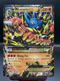 Mega M Lucario EX 55/111 Furious Fists Ultra Rare Holo Pokemon Card MP - Image 1