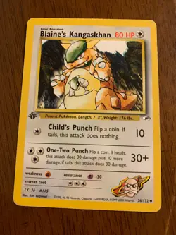 Gym Heroes - Blaine's Kangaskhan - 1st Edition - 36/132 - Pokemon Card - LP/MP - Image 1