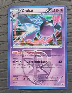 Team Plasma's Crobat 55/135 Plasma Storm Pokemon Holo Rare Pokemon Card - Image 2