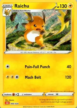 Raichu Holo Classic Collection Trading Card Game Classic 009/034 NM(3) - Image 1
