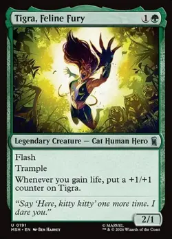 1x Tigra, Feline Fury - Foil NM Eng MTG - Marvel Super Heroes - Image 1