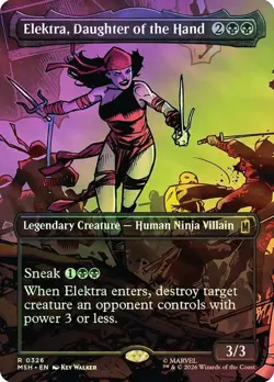 Elektra, Daughter of the Hand Foil Borderless Marvel Super Heroes NM MTG - Image 1