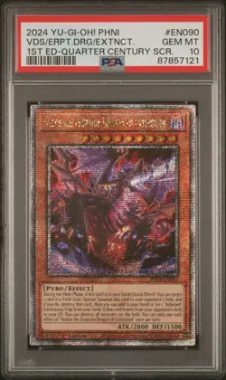 Veidos the Eruption Dragon Yugioh 2024 PHNI-EN090 Quarter Century 1st PSA 10 - Image 1