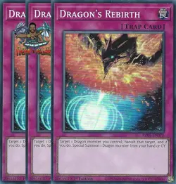 Yugioh! 3x Dragon's Rebirth RA05-EN078 Super Rare 1st Ed NM - Image 1