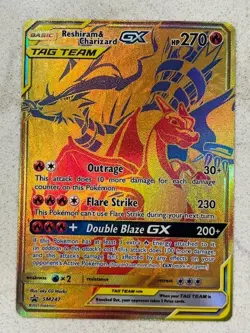 2021 Reshiram & Charizard GX Tag Team SM247 Black Star Promo Pokemon - Image 1