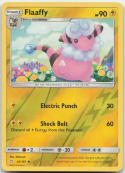 Flaaffy 42/181 Reverse Holo SM - Team Up Pokemon Card NM - Image 1