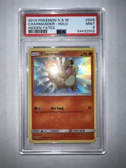 Pokemon Hidden Fates Shiny Charmander Card SV6 *MINT PSA 9* - Image 1