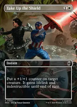 1x Take Up the Shield - Foil Extended Art NM Eng MTG - Marvel Super Heroes - Image 1