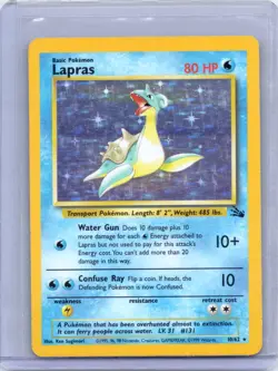Lapras 10/62 Holo Rare Fossil Pokemon Unlimited Holo Moderately Played - Image 1
