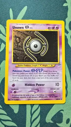 Pokemon TCG Unown [H] 28/105 Neo Destiny 2002 Regular Rare LP - Image 1
