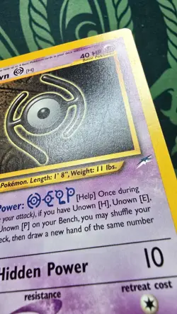 Pokemon TCG Unown [H] 28/105 Neo Destiny 2002 Regular Rare LP - Image 3