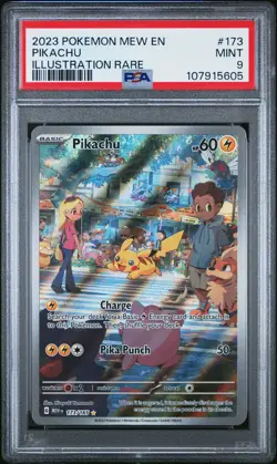 2023 POKEMON MEW EN-151 ILLUSTRATION RARE #173 PIKACHU PSA 9 - Image 1