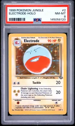 1999 POKEMON JUNGLE #2 ELECTRODE-HOLO PSA 8 - Image 1