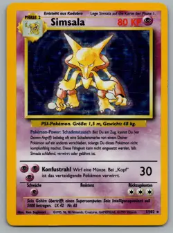 Alakazam 1/102 Holo Rare Base Set Unlimited Pokemon Heavily Played - Image 1