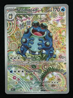 2025 Pokemon Black Bolt Seismitoad #105 Illustration Rare - Near Mint+ - Image 1