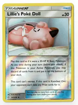 2019 SM - Cosmic Eclipse Lillie's Poke Doll Reverse Holo Uncommon #197/236 - Image 1
