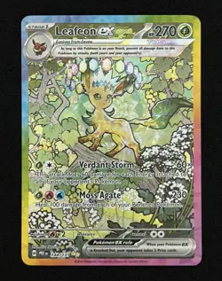 2025 Pokemon Prismatic Evolutions Leafeon ex #144 SIR - Mint+ - Image 1