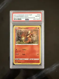 Pokemon 2021 Battle Styles Swirl Charmander SWSH092 Checklane Blister Pack Psa 8 - Image 1