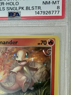 2021 Pokemon # 092 Charmander Holo PSA 8 Battle Styles Blister Promo SWIRL - Image 2