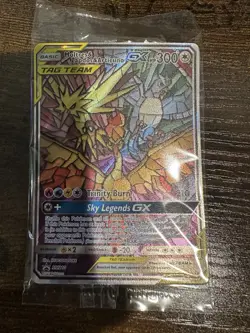 Pokemon Moltres Zapdos Articuno GX SM210 Stained Glass Promo Sealed Hidden Fates - Image 1