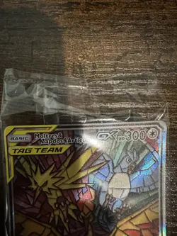 Pokemon Moltres Zapdos Articuno GX SM210 Stained Glass Promo Sealed Hidden Fates - Image 3