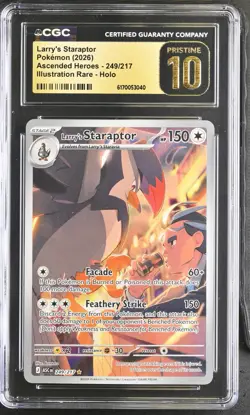 Pokemon Larrys Staraptor Ascended Heroes 249 Illustration Rare CGC 10 PRISTINE - Image 1