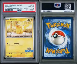 2025 POKEMON SVP EN-SV BLACK STAR PROMO ILLUSTRATION CONTEST 2024 PIKACHU PSA 8 - Image 3