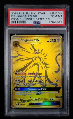 ✨ PSA 10 2019 Pokemon Black Star Promo SM104a Solgaleo GX Hidden Fates - Image 1