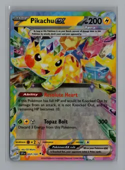 2024 Pokemon Surging Sparks Pikachu ex #057/191 Double Rare Stellar Holo NM - Image 1