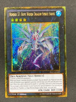 Number 37: Hope Woven Dragon Spider Shark PGL3-EN007 Premium Gold YGO 1st Ed. LP - Image 1