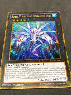 Number 37: Hope Woven Dragon Spider Shark PGL3-EN007 Premium Gold YGO 1st Ed. LP - Image 2