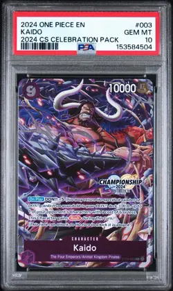 2024 One Piece Kaido ST04-003 #003 CS Celebration Pack Holo EN PSA 10 (LOW POP) - Image 1