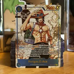 One Piece TCG Portgas D. Ace OP13-119 Alt Art SEC “Carrying On His Will” NM Foil - Image 1